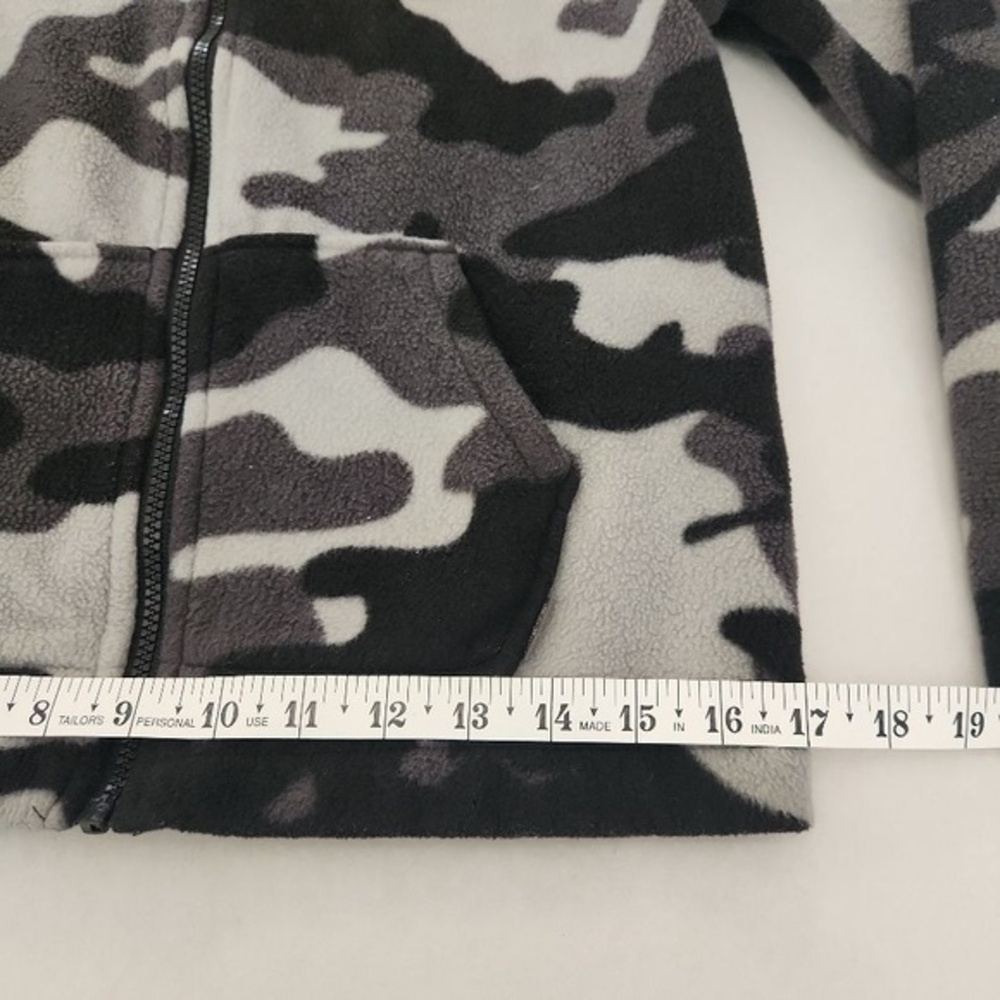 Eddie Bauer Fleece‎ Jacket Kids Size M 10/12 Grey Camo Outdoor Full-Zip Warm - Picture 6 of 8